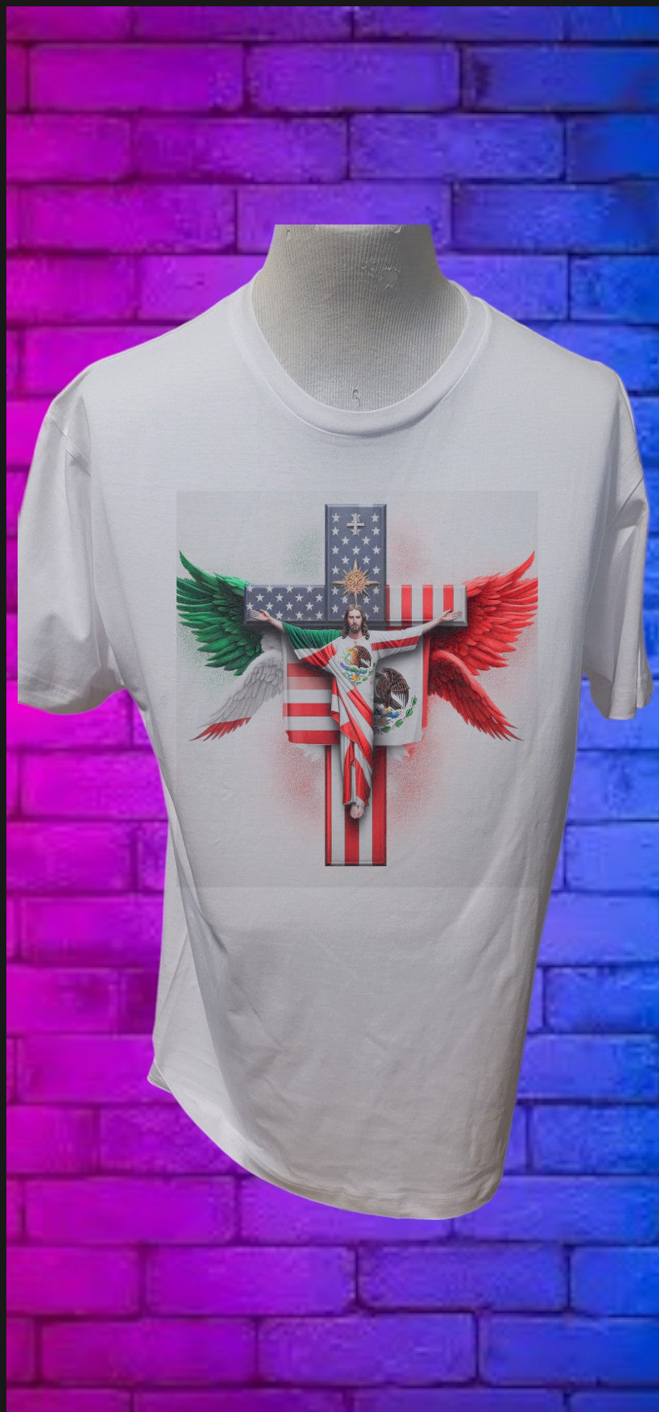 Custom Graphic T-Shirt USA Cross