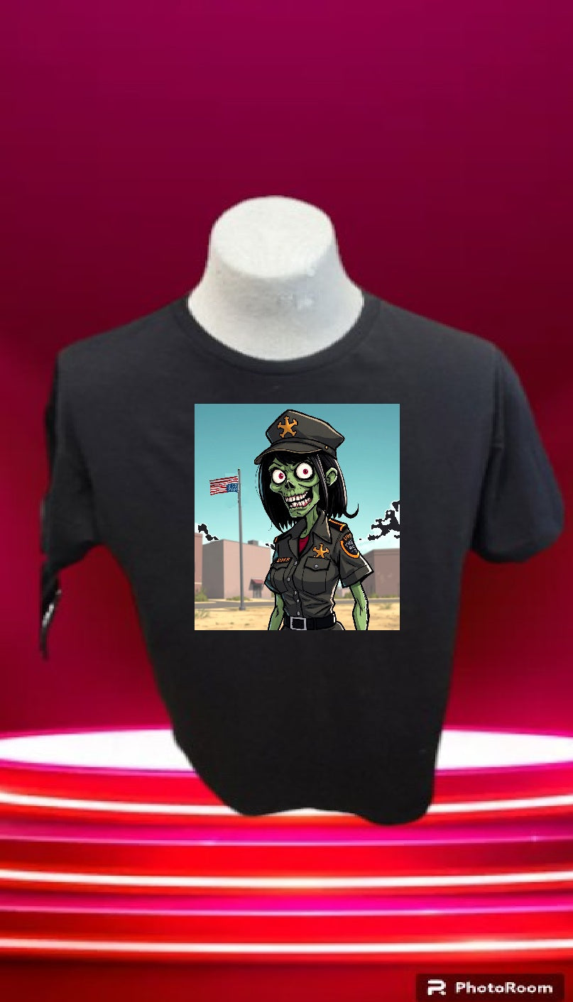 Custom graphic T-Shirt Kristi Zombie Design LG BK