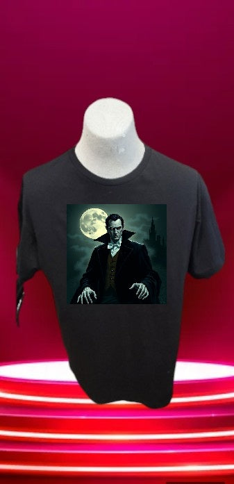 Custom graphic T-Shirt Count Dracula Design BK LG
