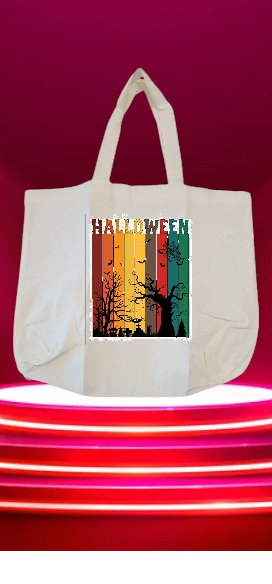 Custom Graphic Halloween Tote Bag Halloween Forest
