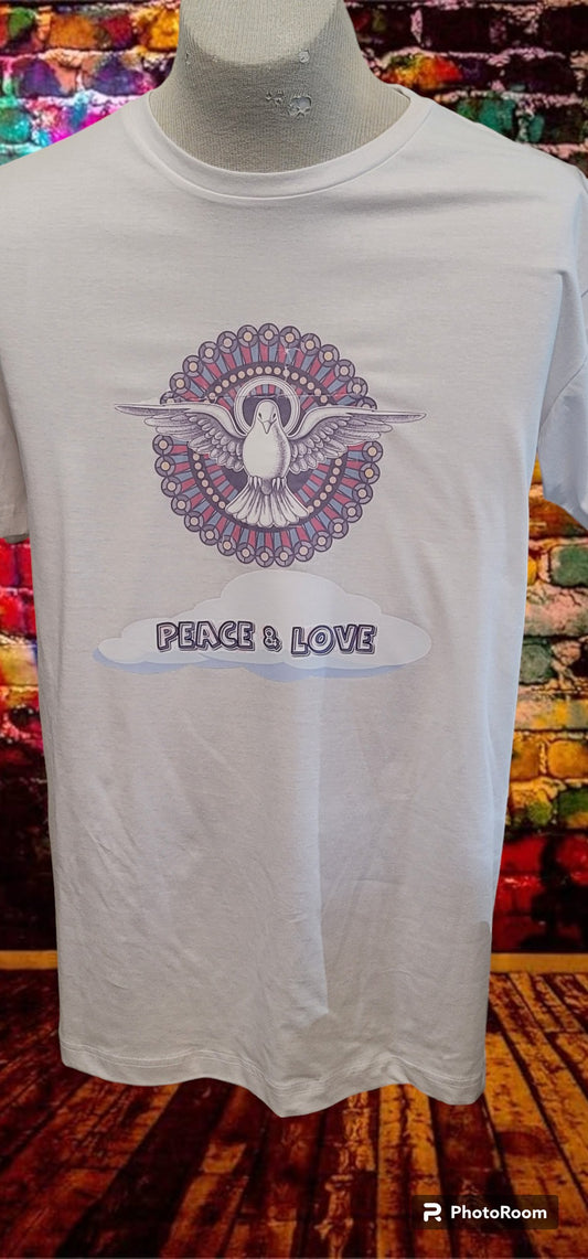 Custom Graphic T-Shirt Peace and Love design