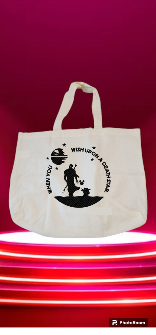 Custom Graphic Tote Bag When you wish upon a deathstar