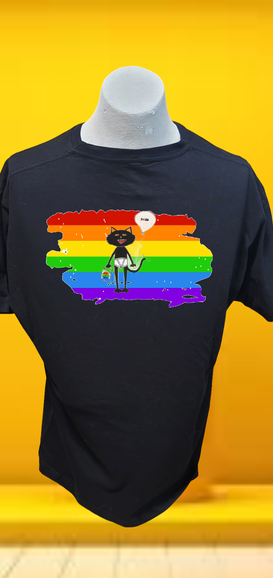 Custom Graphic T-Shirt cat pride design