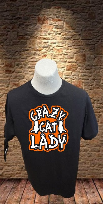 Custom Graphic T-Shirt Crazy cat lady  design 3