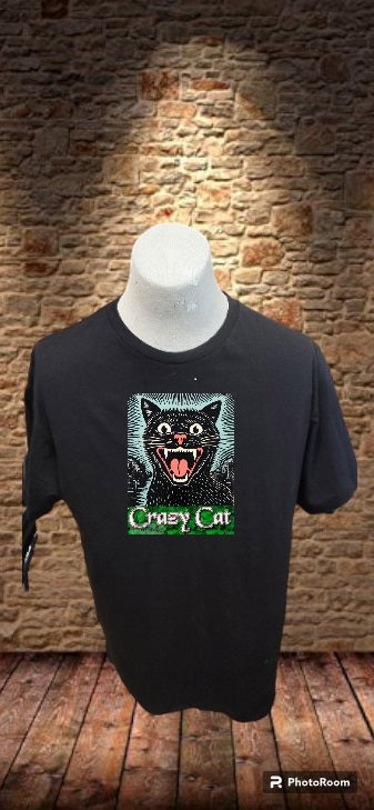 Custom Graphic T-Shirt Crazy cat design