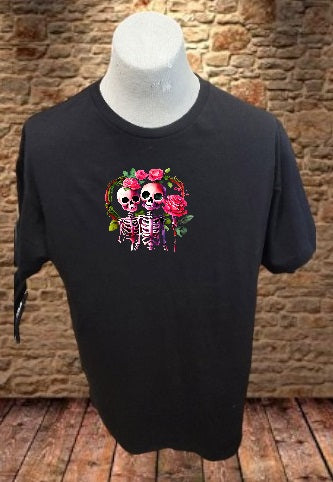 Custom Graphic T-Shirt Skeleton couple 8 design