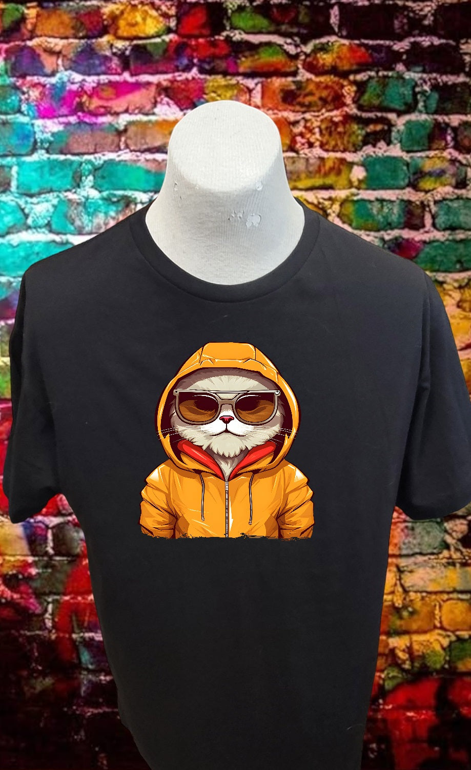 Custom Graphic T-Shirt White cat in orange Hoodie design