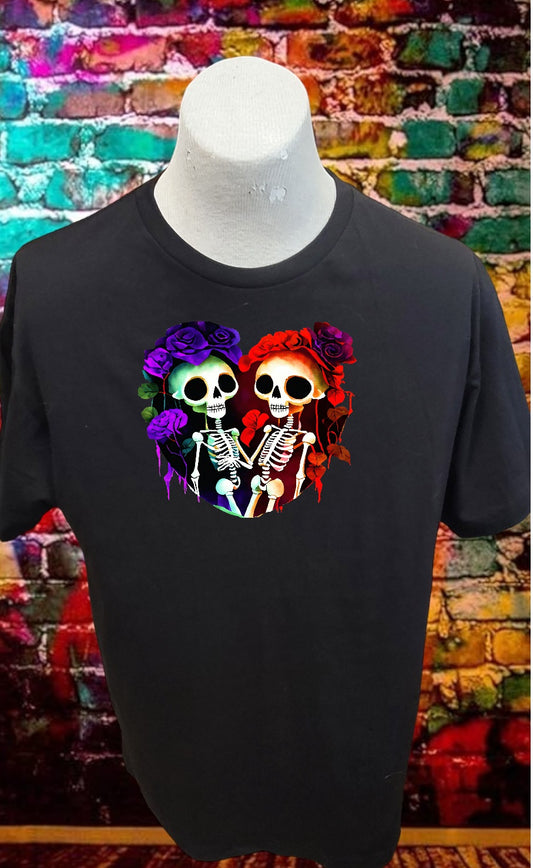 Custom Graphic T-Shirt Skeleton couple 9 design