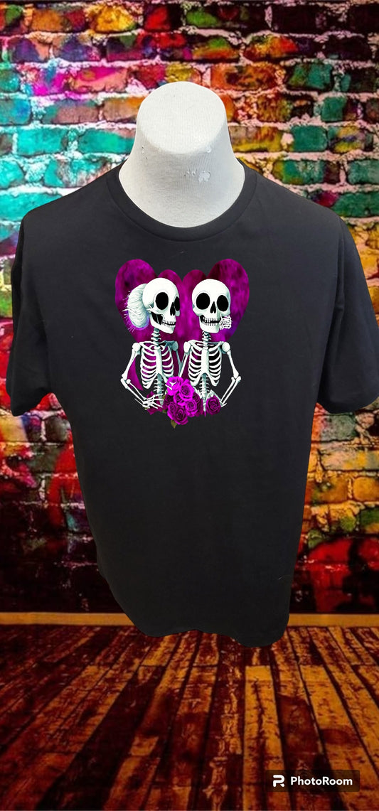 Custom Graphic T-Shirt Skeleton couple 2 design