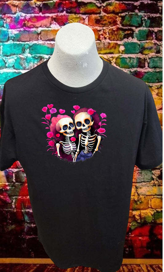 Custom Graphic T-Shirt Skeleton couple 11 design