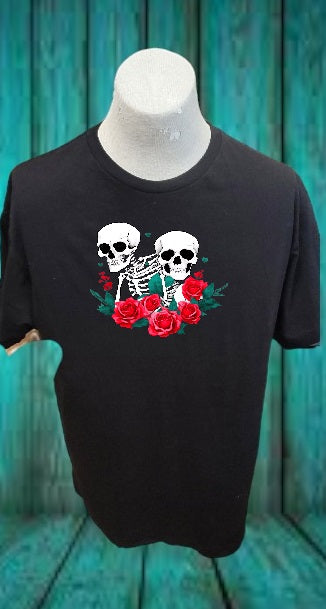 Custom Graphic T-Shirt Skeleton couple 10 design