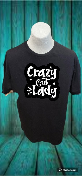 Custom Graphic T-Shirt Crazy Cat Lady design 2