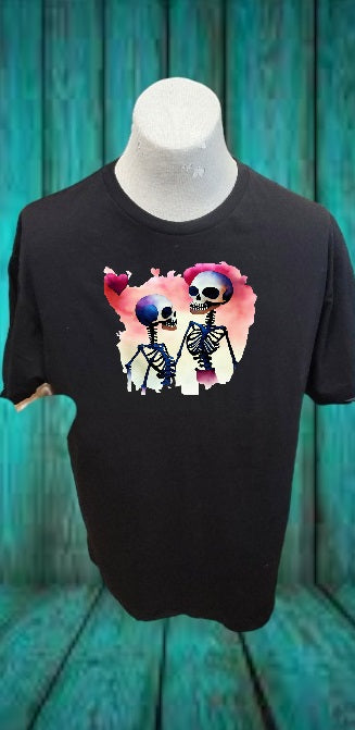 Custom Graphic T-Shirt Skeleton couple 7 design