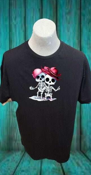 Custom Graphic T-Shirt Skeleton couple 3 design