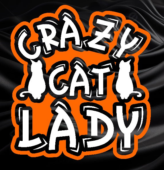 Custom Graphic T-Shirt Crazy cat lady  design 3