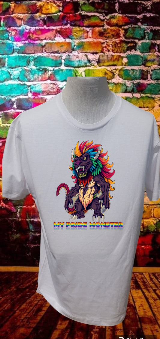 Custom Graphic T-Shirt My Pride Monster Design WH LG